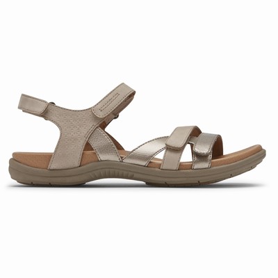 Sandálias Rockport Cobb Hill Rubey 3-Strap Mulher Cinzentas PT-08912